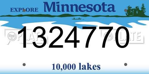 1324770 Minnesota License Plate