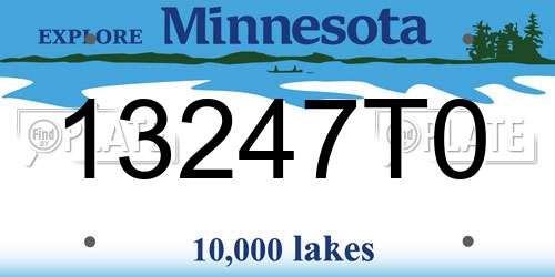 13247T0 Minnesota License Plate