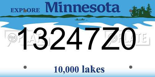 13247Z0 Minnesota License Plate