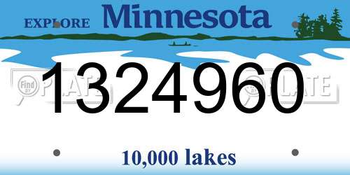 1324960 Minnesota License Plate