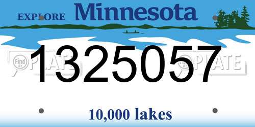 1325057 Minnesota License Plate