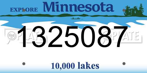1325087 Minnesota License Plate