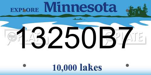 13250B7 Minnesota License Plate
