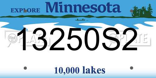 13250S2 Minnesota License Plate