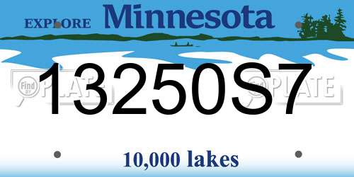 13250S7 Minnesota License Plate