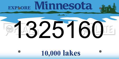 1325160 Minnesota License Plate