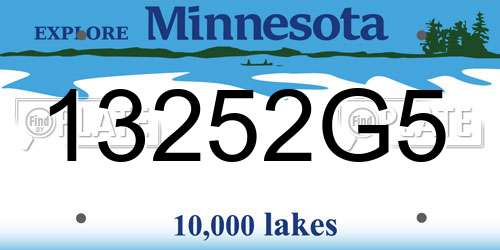 13252G5 Minnesota License Plate