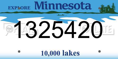 1325420 Minnesota License Plate
