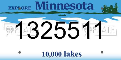1325511 Minnesota License Plate