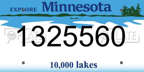 1325560 Minnesota License Plate