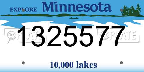1325577 Minnesota License Plate