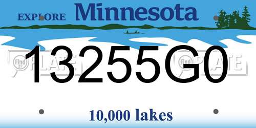13255G0 Minnesota License Plate