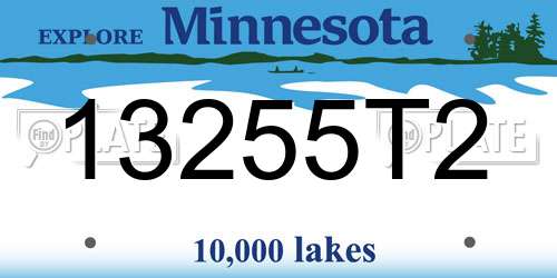 13255T2 Minnesota License Plate