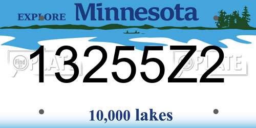 13255Z2 Minnesota License Plate