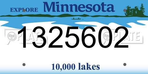 1325602 Minnesota License Plate