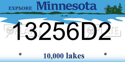 13256D2 Minnesota License Plate