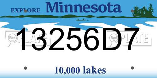 13256D7 Minnesota License Plate