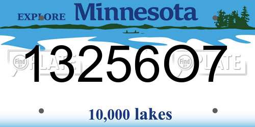 13256O7 Minnesota License Plate
