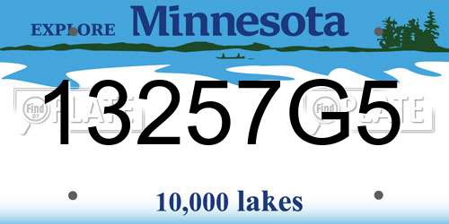 13257G5 Minnesota License Plate