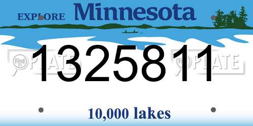 1325811 Minnesota License Plate