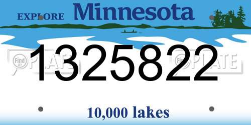 1325822 Minnesota License Plate
