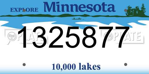 1325877 Minnesota License Plate