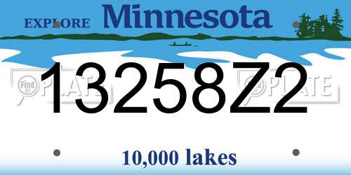 13258Z2 Minnesota License Plate