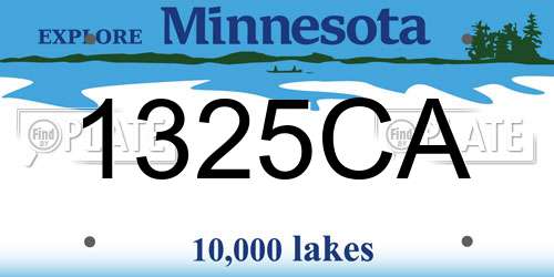 1325CA Minnesota License Plate