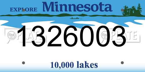 1326003 Minnesota License Plate