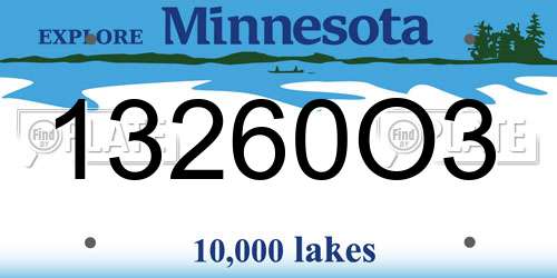 13260O3 Minnesota License Plate