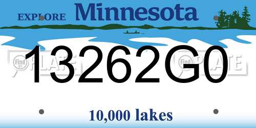 13262G0 Minnesota License Plate