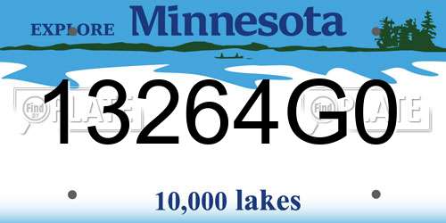 13264G0 Minnesota License Plate