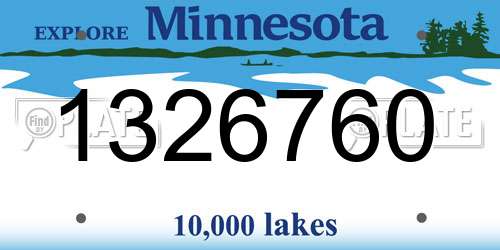 1326760 Minnesota License Plate