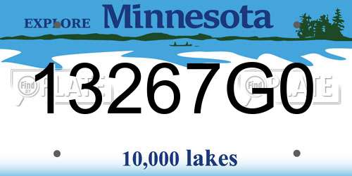 13267G0 Minnesota License Plate