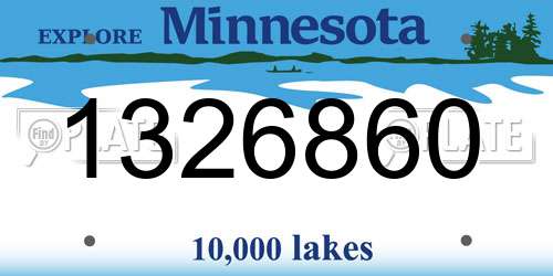 1326860 Minnesota License Plate