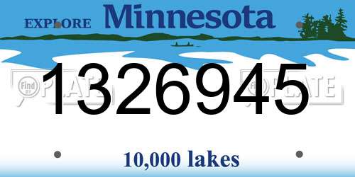 1326945 Minnesota License Plate