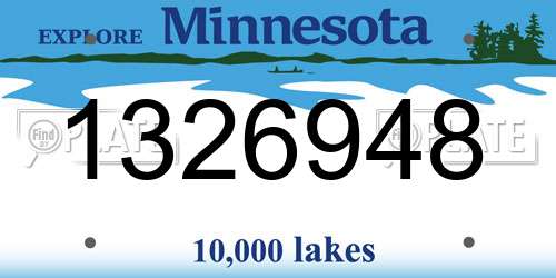 1326948 Minnesota License Plate