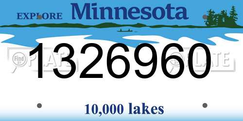 1326960 Minnesota License Plate