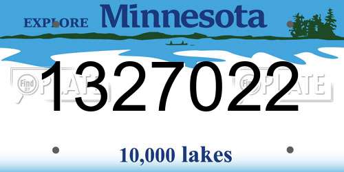 1327022 Minnesota License Plate