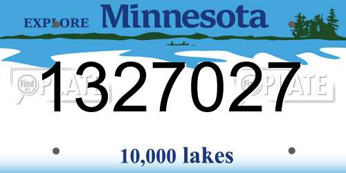 1327027 Minnesota License Plate