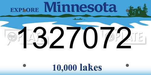 1327072 Minnesota License Plate
