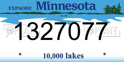 1327077 Minnesota License Plate
