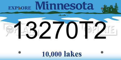 13270T2 Minnesota License Plate