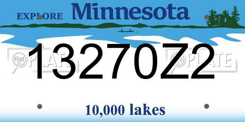 13270Z2 Minnesota License Plate