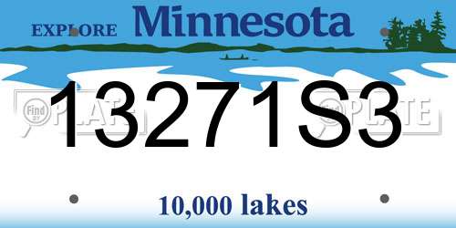 13271S3 Minnesota License Plate