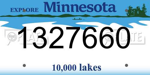 1327660 Minnesota License Plate
