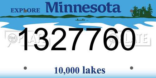 1327760 Minnesota License Plate