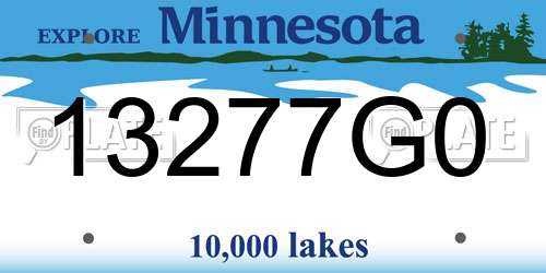 13277G0 Minnesota License Plate