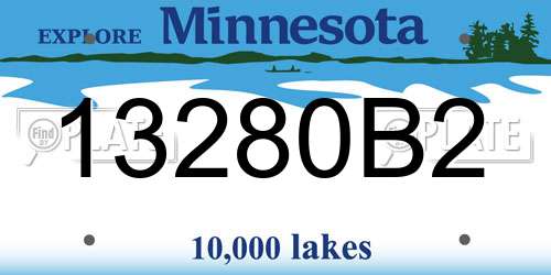 13280B2 Minnesota License Plate