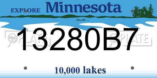 13280B7 Minnesota License Plate